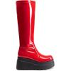 imageDREAM PAIRS Womens Knee High Boots Wedge Platform Chunky Heel Round Toe Side Zipper Fashion Long Tall Sock BootsRedpat