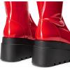 imageDREAM PAIRS Womens Knee High Boots Wedge Platform Chunky Heel Round Toe Side Zipper Fashion Long Tall Sock BootsRedpat