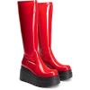 imageDREAM PAIRS Womens Knee High Boots Wedge Platform Chunky Heel Round Toe Side Zipper Fashion Long Tall Sock BootsRedpat