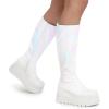 imageDREAM PAIRS Womens Knee High Boots Wedge Platform Chunky Heel Round Toe Side Zipper Fashion Long Tall Sock BootsWhitepat