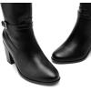 imageDREAM PAIRS Womens KneeHigh Boots Comfortable Chunky Block Heel Pointed Toe Side ZipperBlackpu