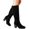 imageDREAM PAIRS Womens KneeHigh Boots Comfortable Chunky Block Heel Pointed Toe Side ZipperBlacksuede