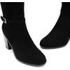 imageDREAM PAIRS Womens KneeHigh Boots Comfortable Chunky Block Heel Pointed Toe Side ZipperBlacksuede