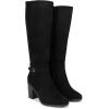 imageDREAM PAIRS Womens KneeHigh Boots Comfortable Chunky Block Heel Pointed Toe Side ZipperBlacksuede