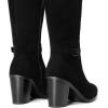 imageDREAM PAIRS Womens KneeHigh Boots Comfortable Chunky Block Heel Pointed Toe Side ZipperBlacksuede