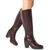 imageDREAM PAIRS Womens KneeHigh Boots Comfortable Chunky Block Heel Pointed Toe Side ZipperBrownpu