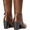 imageDREAM PAIRS Womens KneeHigh Boots Comfortable Chunky Block Heel Pointed Toe Side ZipperTanpu