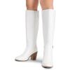 imageDREAM PAIRS Womens KneeHigh Boots Comfortable Chunky Block Heel Pointed Toe Side ZipperWhitepu