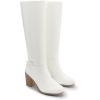 imageDREAM PAIRS Womens KneeHigh Boots Comfortable Chunky Block Heel Pointed Toe Side ZipperWhitepu