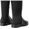 imageDREAM PAIRS Womens KneeHigh Boots Comfortable Flat Low Heel Round Toe Stretchy Suede Slouch Boots with Side ZipperBlackpu