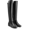 imageDREAM PAIRS Womens KneeHigh Boots Comfortable Flat Low Heel Round Toe Stretchy Suede Slouch Boots with Side ZipperBlackpu