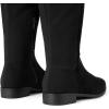 imageDREAM PAIRS Womens KneeHigh Boots Comfortable Flat Low Heel Round Toe Stretchy Suede Slouch Boots with Side ZipperBlacksuede