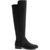 imageDREAM PAIRS Womens KneeHigh Boots Comfortable Flat Low Heel Round Toe Stretchy Suede Slouch Boots with Side ZipperBlacksuede