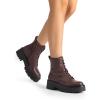 imageDREAM PAIRS Womens Lace up Combat Ankle Boots Fashion Lug Sole Platform Booties ShoesDark Brownpu