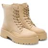 imageDREAM PAIRS Womens Lace up Combat Ankle Boots Fashion Lug Sole Platform Booties ShoesNudesuede