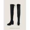 imageDREAM PAIRS Womens Laurence Over The Knee Thigh High Chunky Heel Boots Long Stretch Sexy Fall BootsBlack