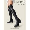 imageDREAM PAIRS Womens Laurence Over The Knee Thigh High Chunky Heel Boots Long Stretch Sexy Fall BootsBlackPu
