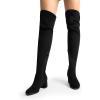 imageDREAM PAIRS Womens Laurence Over The Knee Thigh High Chunky Heel Boots Long Stretch Sexy Fall BootsBlacksuede