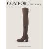 imageDREAM PAIRS Womens Laurence Over The Knee Thigh High Chunky Heel Boots Long Stretch Sexy Fall BootsKhaki