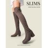 imageDREAM PAIRS Womens Laurence Over The Knee Thigh High Chunky Heel Boots Long Stretch Sexy Fall BootsKhaki