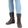 imageDREAM PAIRS Womens Mid Calf Builtin Wallet Pocket Lace up Military Combat BootsBrown