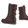 imageDREAM PAIRS Womens Mid Calf Builtin Wallet Pocket Lace up Military Combat BootsBurgundypu