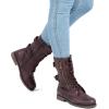 imageDREAM PAIRS Womens Mid Calf Builtin Wallet Pocket Lace up Military Combat BootsBurgundypu