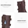imageDREAM PAIRS Womens Mid Calf Builtin Wallet Pocket Lace up Military Combat BootsBurgundypu