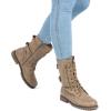 imageDREAM PAIRS Womens Mid Calf Builtin Wallet Pocket Lace up Military Combat BootsKhaki