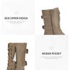 imageDREAM PAIRS Womens Mid Calf Builtin Wallet Pocket Lace up Military Combat BootsKhaki
