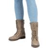 imageDREAM PAIRS Womens Mid Calf Builtin Wallet Pocket Lace up Military Combat BootsKhaki