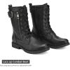 imageDREAM PAIRS Womens Mid Calf Builtin Wallet Pocket Lace up Military Combat BootsMissionblack