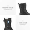 imageDREAM PAIRS Womens Mid Calf Builtin Wallet Pocket Lace up Military Combat BootsMissionblack