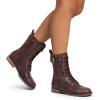 imageDREAM PAIRS Womens Mid Calf Builtin Wallet Pocket Lace up Military Combat BootsMissionburgundy