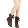 imageDREAM PAIRS Womens Mid Calf Builtin Wallet Pocket Lace up Military Combat BootsMissionburgundy