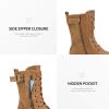 imageDREAM PAIRS Womens Mid Calf Builtin Wallet Pocket Lace up Military Combat BootsMissioncamel