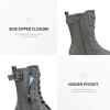 imageDREAM PAIRS Womens Mid Calf Builtin Wallet Pocket Lace up Military Combat BootsMissiongrey