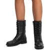 imageDREAM PAIRS Womens Mid Calf Builtin Wallet Pocket Lace up Military Combat BootsTerranblack