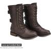 imageDREAM PAIRS Womens Mid Calf Builtin Wallet Pocket Lace up Military Combat BootsTerranbrown