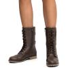 imageDREAM PAIRS Womens Mid Calf Builtin Wallet Pocket Lace up Military Combat BootsTerranbrown