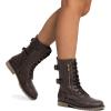 imageDREAM PAIRS Womens Mid Calf Builtin Wallet Pocket Lace up Military Combat BootsTerranbrown