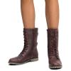 imageDREAM PAIRS Womens Mid Calf Builtin Wallet Pocket Lace up Military Combat BootsTerranburgundy