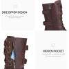 imageDREAM PAIRS Womens Mid Calf Builtin Wallet Pocket Lace up Military Combat BootsTerranburgundy