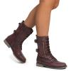 imageDREAM PAIRS Womens Mid Calf Builtin Wallet Pocket Lace up Military Combat BootsTerranburgundy