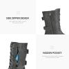 imageDREAM PAIRS Womens Mid Calf Builtin Wallet Pocket Lace up Military Combat BootsTerrangrey
