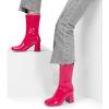 imageDREAM PAIRS Womens Mid Calf Gogo Boots Low Block Heel Square Toe Ankle Boot with Zipper for Party Cosplay DanceHot Pink
