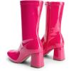 imageDREAM PAIRS Womens Mid Calf Gogo Boots Low Block Heel Square Toe Ankle Boot with Zipper for Party Cosplay DanceHot Pink