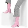 imageDREAM PAIRS Womens Mid Calf Gogo Boots Low Block Heel Square Toe Ankle Boot with Zipper for Party Cosplay DancePink