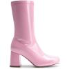 imageDREAM PAIRS Womens Mid Calf Gogo Boots Low Block Heel Square Toe Ankle Boot with Zipper for Party Cosplay DancePink