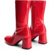 imageDREAM PAIRS Womens Mid Calf Gogo Boots Low Block Heel Square Toe Ankle Boot with Zipper for Party Cosplay DanceRed